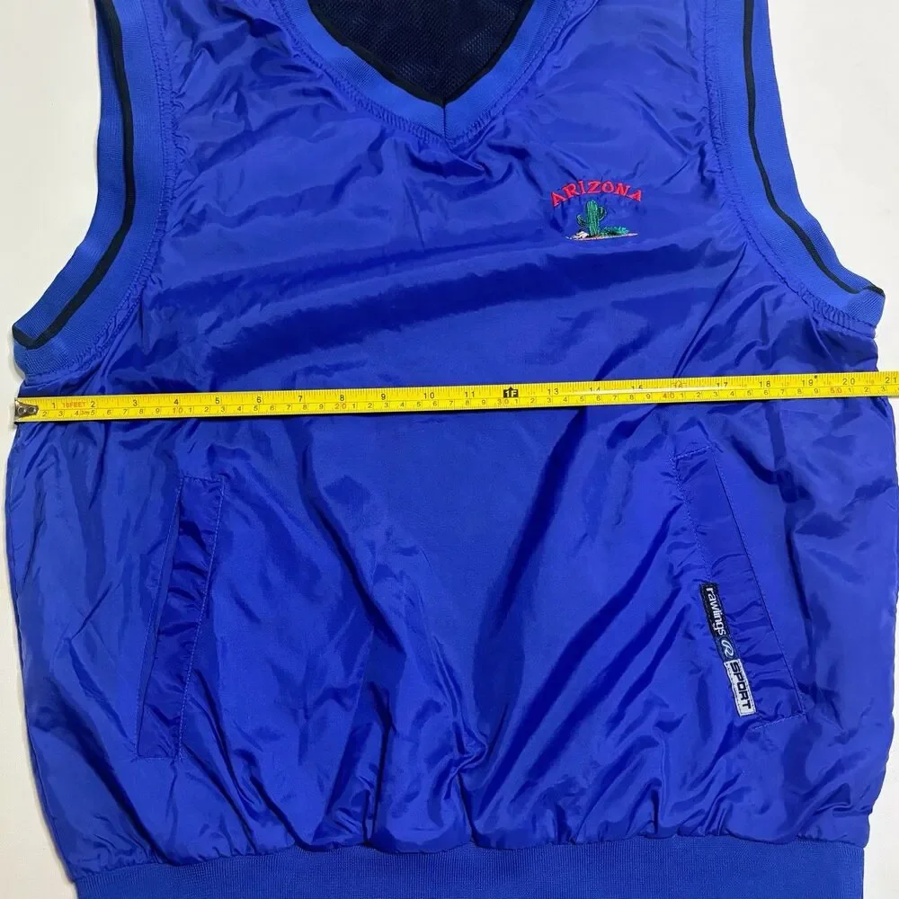 Rawlings Men's Sport Water Repellent Windbreaker Vest Pockets Golf Hiking VTG